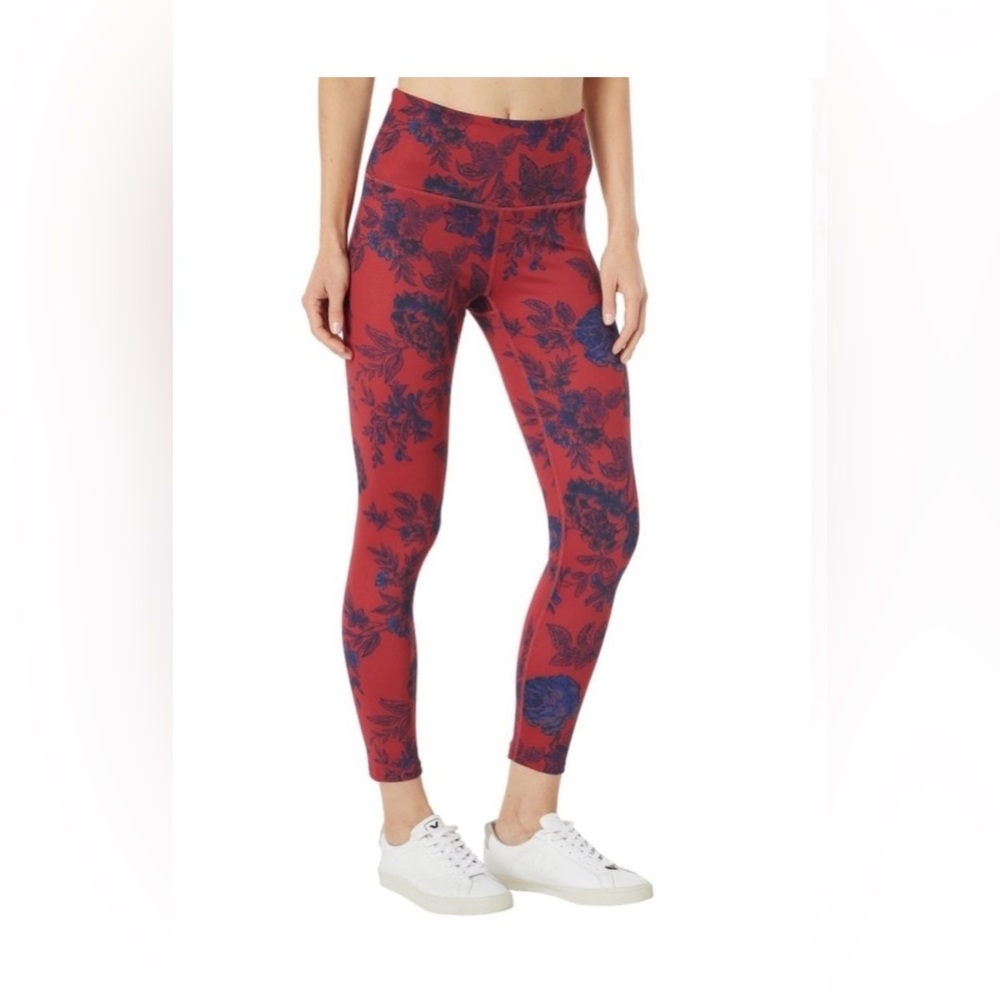 FP Movement by Free People Lose Control Ashford Red Blue Floral Leggings Small